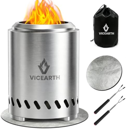 Tabletop Fire Pit Outdoor, Portable Smokeless Mini Firepit, 9.7 × 7.1'' by VICEARTH%E2%80%94EnrichYourLife
