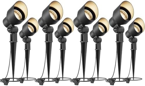 Malibu 20W Landscape Lighting Outdoor Landscape Spotlights Low Voltage 12V AC Warm White Lighting 145Lumen Waterproof for Driveway Yard Lawn Patio Walls Trees 8Pack 8301-9604 by Unknown