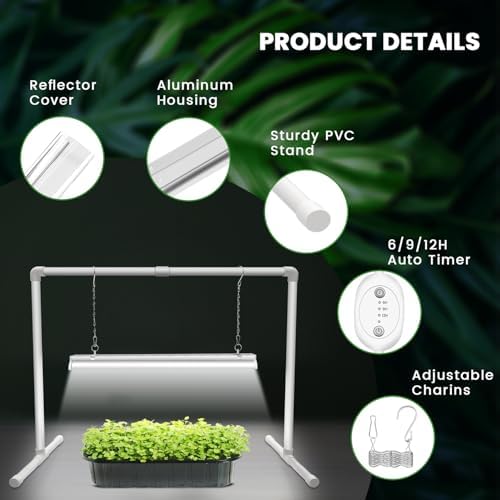 Wolezek 2FT T5 Grow Lights for Seed Starting with Timer, 32W Full Spectrum - Image 4