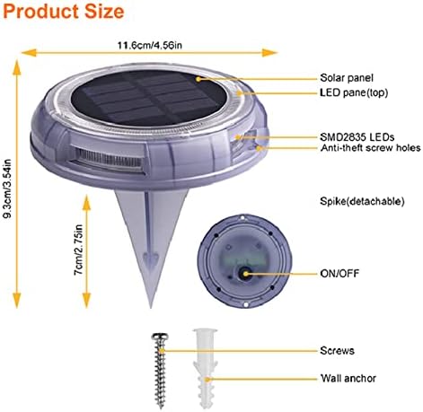 Solar Ground Lights Waterproof Solar Disk LED Yard Lights Outdoor Garden Landscape Lighting for Yard Deck Lawn Patio Pathway Walkway (4PACK) (Four Single Color(R,G,W,WW), 4) - Image 5