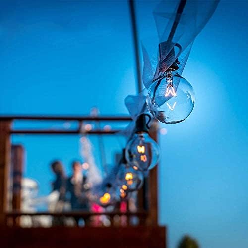 Abeja 50Ft Outdoor Patio String Lights with 53 Clear Globe G40 Bulbs, 5W, 120V,UL Certified for Patio Porch Backyard Deck Bistro Gazebos Pergolas Balcony Wedding Gathering Parties Markets Decor, Brown - Image 7