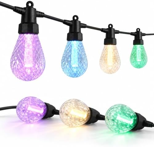 Outdoor RGBW String Lights,50FT 20 Bulbs by Unknown