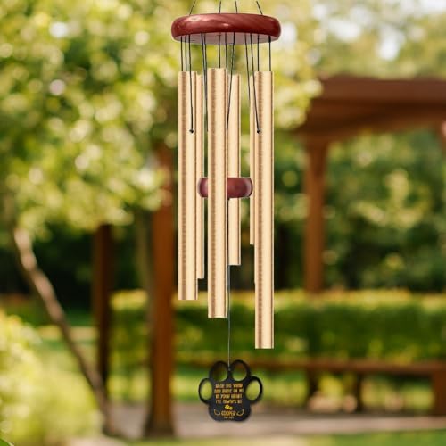 Personalized Pet Memorial Wind Chime – “Hear The Wind and Think of Me” Paw Print Design – Custom Dog or Cat Name & Years – Sympathy Gift for Pet Loss – Outdoor Garden Remembrance Windchime - Image 2