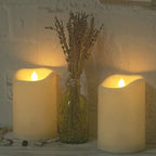 Large Outdoor Battery Operated Flameless Candles Remote 4”x6” 2 PCS Ivory - Image 4