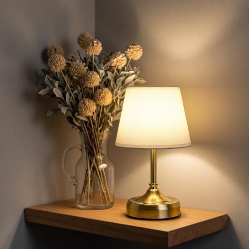 Small Cordless Table Lamp Rechargeable Gold by Unknown