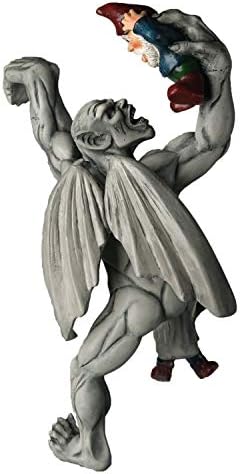 Great Gargoyle Gnome Massacre Fence Hanger - Polyresin Outdoor Wall Décor - Detailed Hanging Statue – Gnome with Gothic Climbing Grotesque Gargoyle for Patio, Porch, Fence, Garden - Image 2