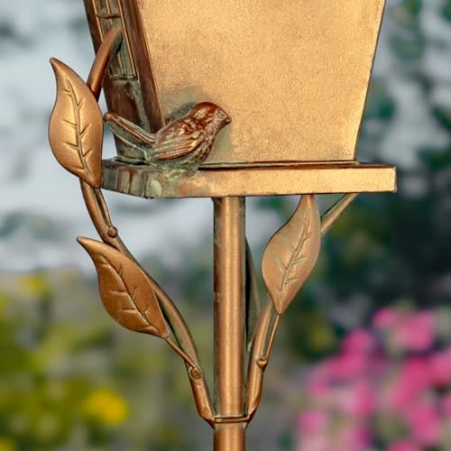 Copper Colored Fancy Design Birdhouse Garden Stakes (Stretched Classic House Shape) - Image 5