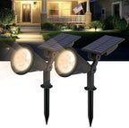 T-SUN Solar Spot Lights Outdoor Waterproof, Natural White, 2 Pack by T-SUN