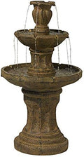 Tuscan Garden 41 1/2" Dark Stone Finish Traditional Tiered Outdoor Fountain by JohnTimberland