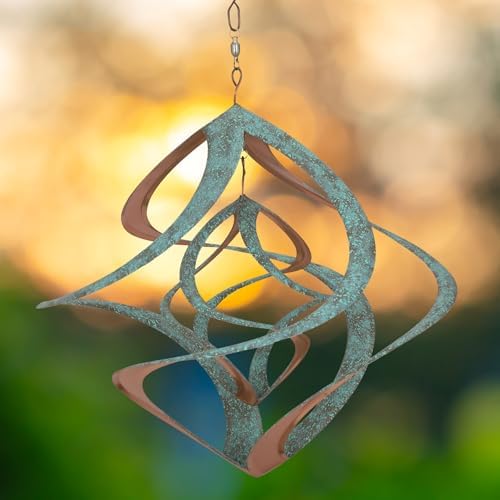 Red Carpet Studios The Original Cosmix Deluxe Helix Wind Spinner, Medium 14-Inch, Double Patina & Copper - Image 4
