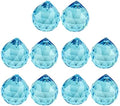 Queenbox 10pcs 30mm Crystal Suncatcher Prism Ball Rainbow Hanging Pendants Maker with Hole for Chandelier Feng Shui Window, Light Blue by Queenbox
