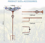 VCUTEKA Glass Bird Bath Outdoor Birdfeeder with Metal Stake Garden Decor - Image 4