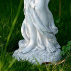 Outdoor Goddess Statue, Garden Beauty Decoration, Graceful Female Figure Sculpture, Catholic Concrete Finish Art Decor for Yard Patio Deck Home Entryway Hallway, Grey - Image 3