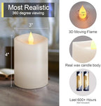3x4 Flameless Candles with Remote Set of 3, 4 inch Battery Candles Flickering with Timer, LED Pillar Candle for Indoor/Outdoor, White - Image 2