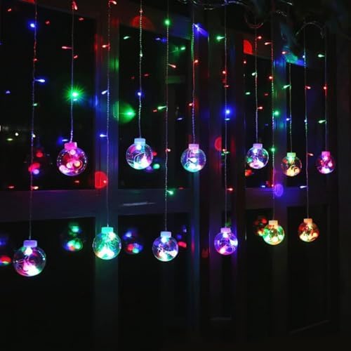 Solar Wishing Ball Fairy Curtain Lights, Waterproof 8 Modes Flashing String Lights with Remote Control for Bedroom, Christmas, Wedding, Party Decoration (Mutlicolor) - Image 2