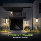 ASD LED 14" Outdoor Wall Light, Front Door House Sconce | 3CCT, Dimmable, Waterproof, ETL Listed | 20W 1900LM 3000-5000K 120V | Exterior Patio Lighting Fixture, Flush Mount Porch Lamp | Black - Image 5