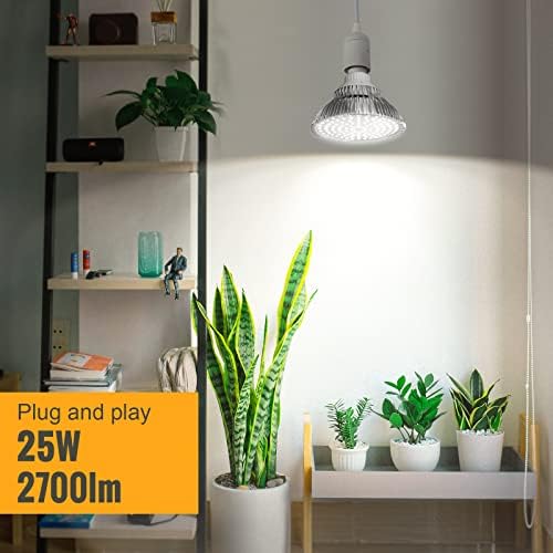 LED Grow Light Bulbs, Hanging Lights for Indoor Plants, 25W - Image 2