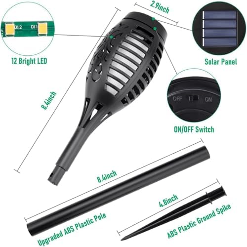 IkeeRuic Solar Torch Light with Flickering Flame for Halloween Decorations - Image 3