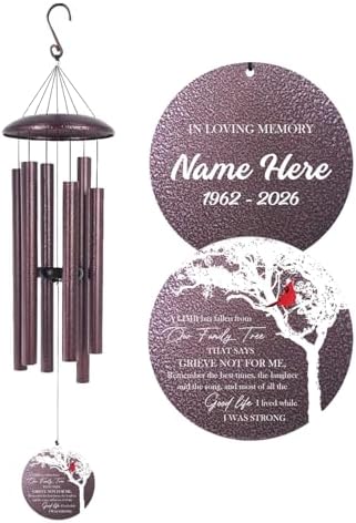 Personalized Cardinal Memorial Wind Chimes for Loss of Loved One Mom Dad by Astarin