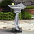 SKYFIRE 22.8”Tall Bird Baths for Garden - Concrete Modern Outdoor Standing Birdbath, Decoration Yard Statue for Garden, Patio, Backyard, Lawn -14.5”Dia X 22.8”H Contemporary Birdbaths with Pedestal by SKYFIRE