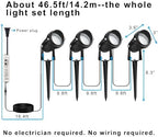 Landscape Lighting, 24W RGB Spot Lights Outdoor for Yard with Transformer & Remote 12 Colors and 19 Modes Outdoor Lights for House Lawn Tree Flag Garden Driveway Backyard Fence Plant, 4 Pack - Image 7
