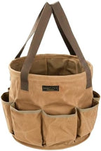 Heavy-Duty 16oz Waxed Canvas Garden Tool Tote with Handle, Wide-Mouth Open Top Design 12.5 inch Tool Bag | Khaki by Denifiter