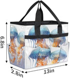 Jellyfish Garden Tool Bag Organizer Heavy Duty Animal Marine Life Gardening Tote Bag with 10 Pockets for Women Men Gardening Gifts - Image 3