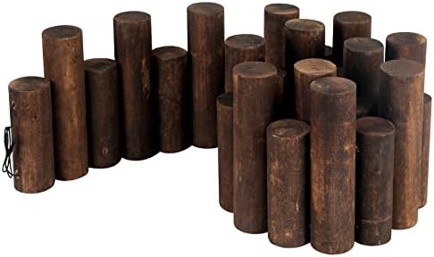 WORTH Wooden Log Rolls Garden Edging, 6.5" H x 47" L Landscape Lawn Border by WORTH