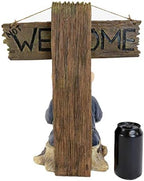 Ebros Gift Whimsical Grumpy Grinchy Rude Old Mr Gnome Dwarf Holding Axe with Welcome or Go Away Plank Sign Statue Garden Patio Outdoor Poolside Magical Gnomes Decorative Figurine - Image 6