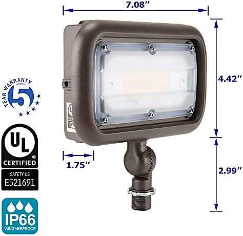 VoltMatrix 30W LED Flood Light Outdoor, 3000K Warm White, 120-277V, 1PK - Image 2