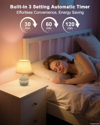 10" H Small Rechargeable Cordless Ceramic Table Lamp, Coastal - Image 4