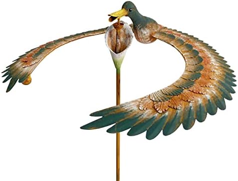 Rustic Metal Duck Kinetic Balancer Garden Stake Wind Sculpture Outdoor Yard Art Center - Image 3