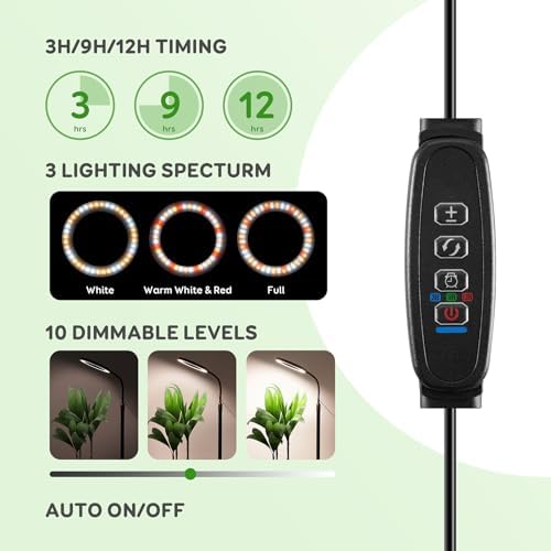 Full Spectrum 68" Floor Grow Lights for Indoor Plants with Base - Image 3