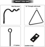 Sunluway 12 Inch Triangle Dinner Bell - Iron Triangle Chime with Striker & Wall Bracket Mounts - Outdoor/Indoor Triangle Bell - Image 4