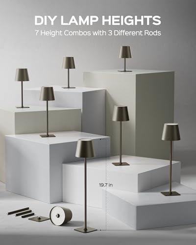 JACKYLED Cordless Lamp DIY Height, 3 Color Stepless Dimming, 5000 Capacity - Image 2
