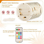 Rustic Daisy Flowers Beige Flameless Flickering Candle led Electronic Lights Battery Operated Flickering Remote Control for Outdoor (prop2) 2-Piecing Set - Image 4