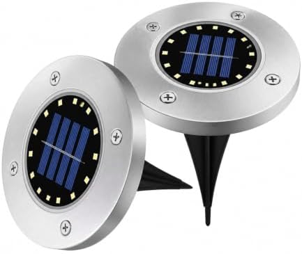 Ground Lights, 8/20LED Solar Disk Light Outdoor Garden Underground(8LED-White) - Image 4
