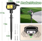 Nreonrick Solar Spot Lights 360 Adjustable IP65 Waterproof 2-in-1 Solar Powered Spotlights for Landscape Lighting Garden, Yard, Pathway Warm White 4 Pack - Image 2