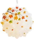 10 Inch Maple Leaves Fall Wind Spinner for Yard and Garden, Thanksgiving Branches Farmhouse Art Hanging Ornaments Outdoor 3D Kinetic Wind Sculpture Spinners Indoor Outdoor Patio Décor Ornaments Gift by Unknown