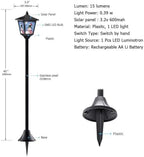 2-Pack 40-Inch Solar-Powered Mini Lamp Post Lights – Vintage Street Lights for Halloween, Thanksgiving & Christmas – Outdoor Solar Garden Lights for Lawn, Pathway, Driveway, Front/Back Door Holiday D - Image 4