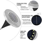 Solar Ground Lights Outdoor, IP68 Waterproof Stainless Steel Solar Disk Lights for Garden, Path, Walkway, Patio, LED Solar Powered Deck Lights - Image 4