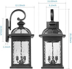 Darkaway Outdoor Lights Fixtures Wall Mount, Extra Large 26inch Outdoor Wall Sconce Lights with Water Ripple Glass for House Front Porch Patio Garage E12 Bulb Base - Image 3