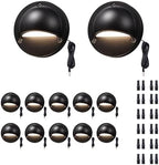 Low Voltage LED Step Lights - 12V Landscape Hardwired Waterproof Lighting, Outdoor Deck Lights 5 Color Temperature Dimmable, Aluminum Black for Wall Garden Fence Handrail 12 Pack by Varmtalys
