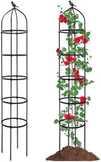 6.7FT Garden Obelisk Trellis for Climbing Plants,81”Metal Plant Support Tower,Heavy Duty Thickened Tube,Rustproof Black Vine & Flower Stand for Outdoor Indoor Use by TCBWFY