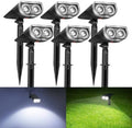 Consciot Solar Spotlights Outdoor, Daylight IP67 Waterproof 2-in-1 Solar Spot Lights, Durable Christmas Decorations Lights for Garden Yard Pathway Driveway Porch Walkway, Auto On/Off, 6 Pack by Consciot
