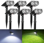 Consciot Solar Spotlights Outdoor, Daylight IP67 Waterproof 2-in-1 Solar Spot Lights, Durable Christmas Decorations Lights for Garden Yard Pathway Driveway Porch Walkway, Auto On/Off, 6 Pack by Consciot