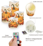 Pumpkin Flickering Flameless Candles Happy 4th of July Pattern LED Pillar Candles Battery Operated with Timer Color Changing Electric Candles Thanksgiving Day Decorations - Image 3