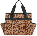 Garden Tool Bag Leopard Print Garden Tool Storage Bag with Pockets Handle Portable Garden Tote Bags for Indoor Outdoor Gardening by Gublec
