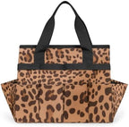Garden Tool Bag Leopard Print Garden Tool Storage Bag with Pockets Handle Portable Garden Tote Bags for Indoor Outdoor Gardening by Gublec