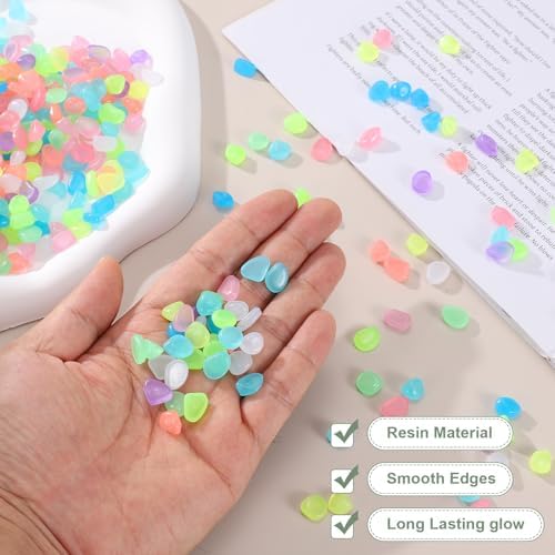 Glow in the Dark Stones Luminous Pebbles Light Up 3000Pcs Green - Image 3